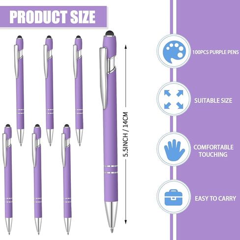 100 Pcs Ballpoint Pen with Stylus 2 in 1 Ballpoint Pen for Touch Screens, 2 in 1 Thank You Pen Gift for Colleagues, Coworker, Office (Multicolor) in Kuwait