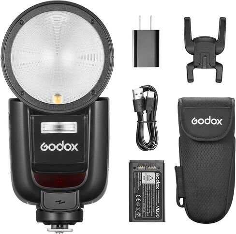 Godox V1Pro-O Round Head Camera Flash Speedlite for Panasonic for Olympus, with Detachable Sub Flash SU-1, USB-C Charge Battery, 2.4G X Wireless HSS TTL Speedlight Flash for Panasonic for Olympus in Saudi Arabia