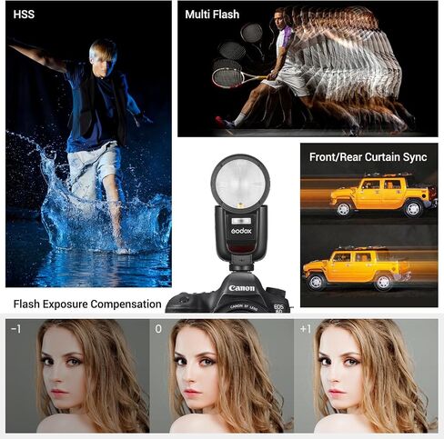 Godox V1Pro-O Round Head Camera Flash Speedlite for Panasonic for Olympus, with Detachable Sub Flash SU-1, USB-C Charge Battery, 2.4G X Wireless HSS TTL Speedlight Flash for Panasonic for Olympus in Saudi Arabia