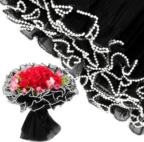 Solaradgy 2Pcs Bouquet Wrapping Paper, Flower Bouquet Wrapping Paper Ideal for Mother's Day and Special Occasions with White, Black, and Light Pink (pink) in Kuwait