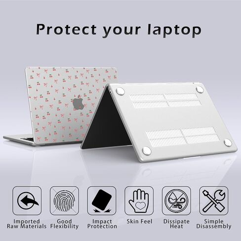 متوافق مع MacBook Air 15 Inch Case 2025 2024 2023 الإصدار M3 A3114 M2 A2941 ، غطاء غير لامع من القوس الكرز القوي للهواء MAC 15 in Kuwait