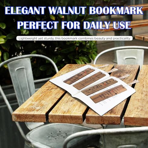 Flower Bookmark Set 4 Wooden Bookmarks with Tassels, Walnut Wood, Funny Gift for Men & Women, Novelty Christmas Stocking Stuffer in Kuwait