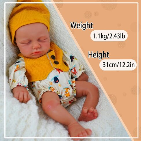 Reborn Baby Dolls That Lifelike -18.5 inch Full Body Silicone Sleeping Baby Girl Handmade Face Realistic Body Details for Children Gift in Saudi Arabia