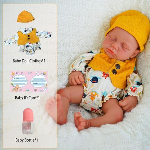 Reborn Baby Dolls That Lifelike -18.5 inch Full Body Silicone Sleeping Baby Girl Handmade Face Realistic Body Details for Children Gift in Saudi Arabia