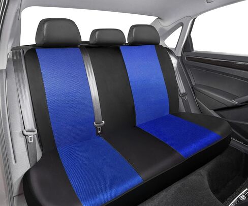 مجموعة غطاء مقعد السيارة الكاملة من PIC AUTO، أغطية مقاعد الدلو الأمامية مع مجموعة غطاء مقعد السيارة المنفصلة، ​​شبكة وجلد تناسب معظم السيارات وسيارات الدفع الرباعي والشاحنات (أسود) in Kuwait