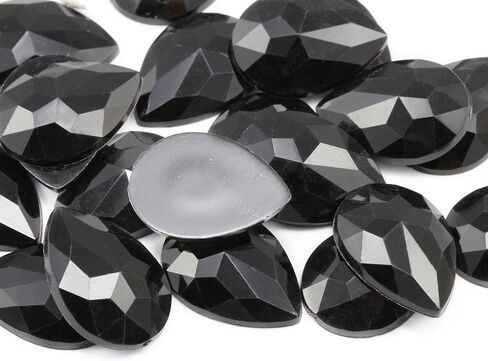 Allstarco 18x13mm Flat Back Teardrop Acrylic Rhinestones Plastic Gems for Jewelry Making Costume Jewels Cosplay Card Making Embelishments Crafts - 30 Pieces (Crystal Clear AB H702) in Saudi Arabia