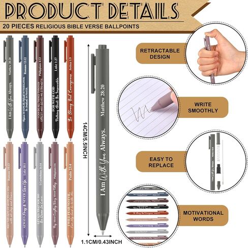 Eersida 80 Pcs Christian Bible Gifts Bulk Religious Scripture Notebooks Inspirational Ballpoint Pens Bible Verse Silicone Keychain for Church Favors Back to School Sunday School Gifts(Stylish) in Saudi Arabia