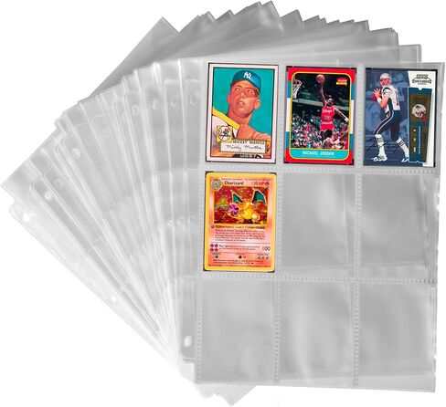 واقيات بطاقات التداول من Samsill ذات 9 جيوب، 40 حزمة، تناسب 3 مجلدات حلقية قياسية، 360 جيبًا علويًا للتحميل، تحمل بطاقات مقاس 2.5 × 3.5 بوصة، وبطاقات الألعاب، وبطاقات العمل، والبطاقات الرياضية in Kuwait