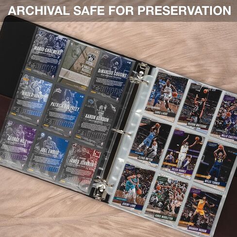 واقيات بطاقات التداول من Samsill ذات 9 جيوب، 40 حزمة، تناسب 3 مجلدات حلقية قياسية، 360 جيبًا علويًا للتحميل، تحمل بطاقات مقاس 2.5 × 3.5 بوصة، وبطاقات الألعاب، وبطاقات العمل، والبطاقات الرياضية in Kuwait