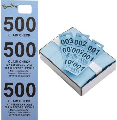 Tiger Chef Coat Check Tickets, Colored Paper Coat Room Check Tags, Tickets 3-Part, 500 Per Box (4, Set of Yellow Blue Pink and White) in Saudi Arabia