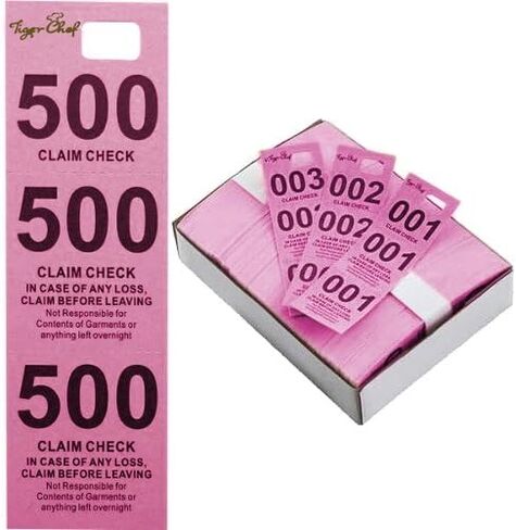 Tiger Chef Coat Check Tickets, Colored Paper Coat Room Check Tags, Tickets 3-Part, 500 Per Box (4, Set of Yellow Blue Pink and White) in Saudi Arabia