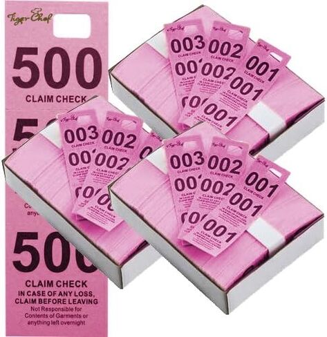 Tiger Chef Coat Check Tickets, Colored Paper Coat Room Check Tags, Tickets 3-Part, 500 Per Box (4, Set of Yellow Blue Pink and White) in Saudi Arabia