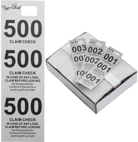 Tiger Chef Coat Check Tickets, Colored Paper Coat Room Check Tags, Tickets 3-Part, 500 Per Box (4, Set of Yellow Blue Pink and White) in Saudi Arabia