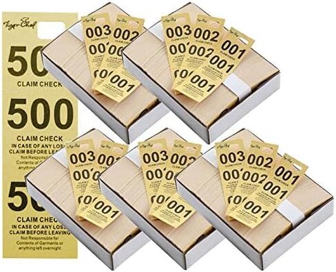 Tiger Chef Coat Check Tickets, Colored Paper Coat Room Check Tags, Tickets 3-Part, 500 Per Box (4, Set of Yellow Blue Pink and White) in Saudi Arabia