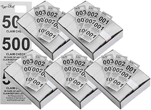 Tiger Chef Coat Check Tickets, Colored Paper Coat Room Check Tags, Tickets 3-Part, 500 Per Box (4, Set of Yellow Blue Pink and White) in Saudi Arabia