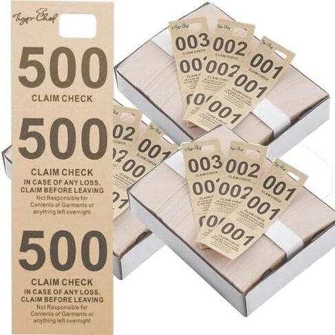 Tiger Chef Coat Check Tickets, Colored Paper Coat Room Check Tags, Tickets 3-Part, 500 Per Box (4, Set of Yellow Blue Pink and White) in Saudi Arabia