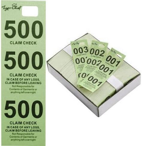 Tiger Chef Coat Check Tickets, Colored Paper Coat Room Check Tags, Tickets 3-Part, 500 Per Box (4, Set of Yellow Blue Pink and White) in Saudi Arabia