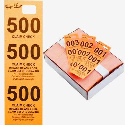 Tiger Chef Coat Check Tickets, Colored Paper Coat Room Check Tags, Tickets 3-Part, 500 Per Box (4, Set of Yellow Blue Pink and White) in Saudi Arabia