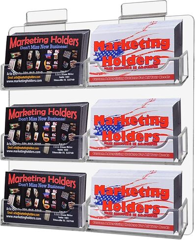 Marketing Holders Slatwall Business Card Holder 24 Pocket for 3.5" x 2" Contact Cards Multi Slot Clear Plastic VIP Gift Cards Acrylic Rack Space Saver Multi Pocket Slot Security Code in Saudi Arabia