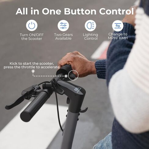 Jasion Electric Scooter, 500W Peak Motor, Up to 15.5 MPH, 19 Miles Ranges Foldable Electric Kick Scooter with Dual Braking System, Adults/Youth E Scooter for Commute in Saudi Arabia