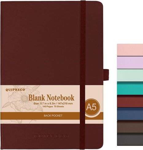Blank Hardcover Journal Notebook，Sketch Book, 140 Pages 120Gsm Paper for Drawing,School,Journaling,Diary，5.7''*8.3'',Burgundy in Saudi Arabia