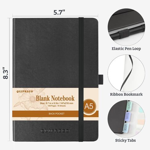 Blank Hardcover Journal Notebook，Sketch Book, 140 Pages 120Gsm Paper for Drawing,School,Journaling,Diary，5.7''*8.3'',Burgundy in Saudi Arabia