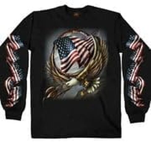 Hot Leathers Hoop Eagle Men's Long Sleeve (BLACK Large) in Saudi Arabia