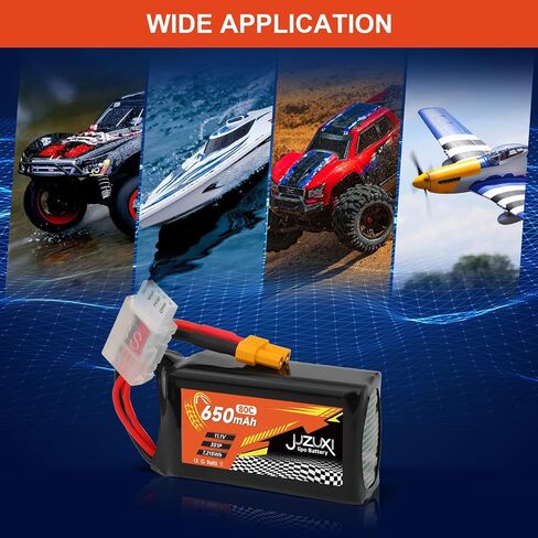 11.1V Lipo Battery 650mAh 3S 80c بطارية البوليمر الليثيوم القابلة لإعادة الشحن مع موصل XH-4P و XT30 متوافق مع نماذج FPV Racing Drone RC Car RC Boat Quadcopter Airpter RC in Saudi Arabia