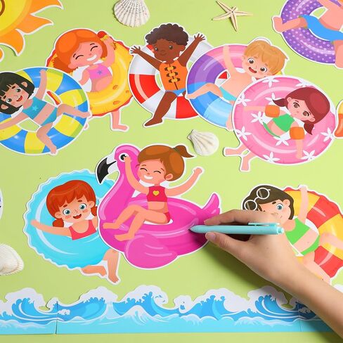 Summer Bulletin Board Set Summer Classroom Decoration Paper Cutout for Back to School Class Window Wall Home Party Decor(Float) in Saudi Arabia