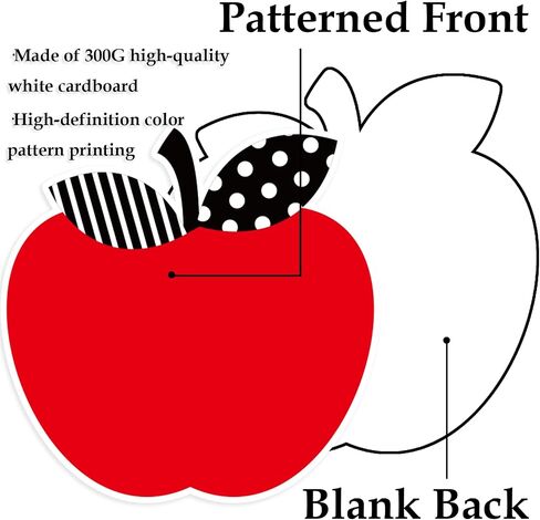48 Pcs Simply Boho Bulletin Board Decoration Set Stylish Apple Bulletin Board Decor Cute Apple Border Trim Cutouts for School Classroom Home Teacher Supplies (Stylish Apple) in Saudi Arabia