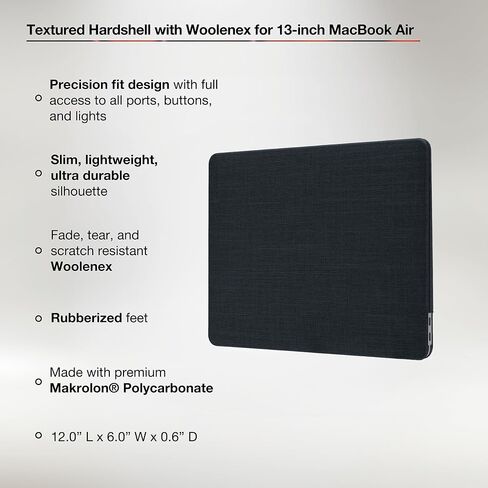 Textured Hardshell with Woolenex for MacBook Air Retina (13-inch, 2019-2018) - Graphite in Saudi Arabia