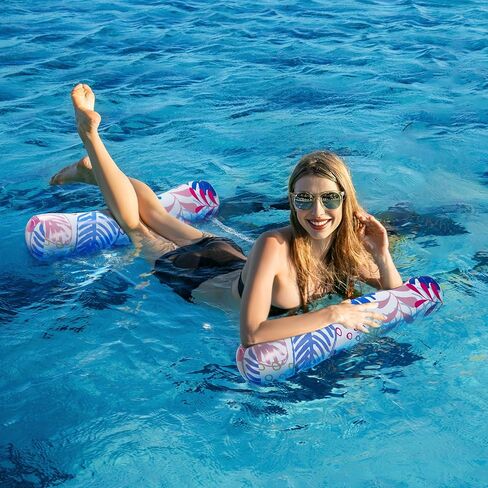 Pool Floats Adult, 2 Pack Inflatable Pool Floats, 4-in-1 Multi-Purpose Rafts Lounger Water Hammock for Swimming Pool, Thick PVC Pool Floaties for Adults Vacation in Saudi Arabia