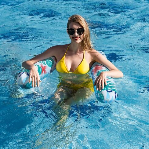 Pool Floats Adult, 2 Pack Inflatable Pool Floats, 4-in-1 Multi-Purpose Rafts Lounger Water Hammock for Swimming Pool, Thick PVC Pool Floaties for Adults Vacation in Saudi Arabia