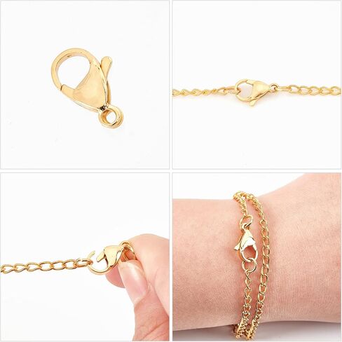 Beebeecraft 1 Box 50Pcs 24K Gold Plated Lobster Claw Clasps Jewelry Clasps Connectors for DIY Bracelet Necklace Jewelry Making, 0.47 inch(12mm) in Saudi Arabia