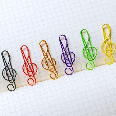 24 PCS Paper Clips, Handmade Reusable Stainless Steel Paperclips for Paperwork, Office School Document Organization and Personal Use (Music Note) in Kuwait