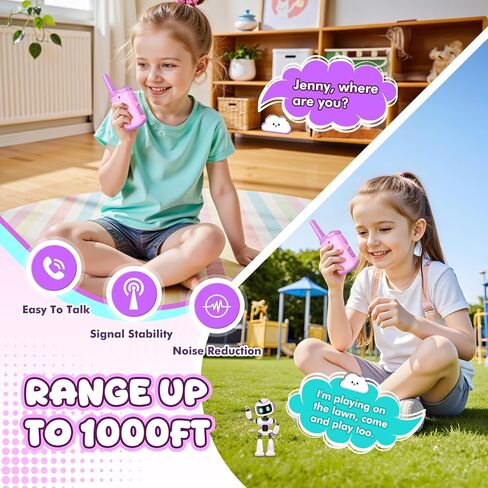Kids Walkie Talkies Toys for Girls: Toys Walkie Talkies for Kids 2 Pack Birthday Gifts for 3 4 5-7 Year Old Girls Toys Age 4-5 6-8 Years Old 2 Way Radio Family Camping Outdoor Hiking Purple in Saudi Arabia