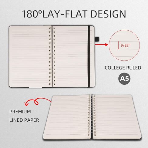 مجلة Notebooks SPOONS للنساء 3 حزمة غلاف للجلد السائبة مع حامل القلم A5 160 صفحة 100 GSM ورقة سميكة لمدرسة العمل (بني) in Kuwait