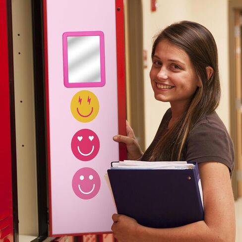 Ctosree 18 Pcs Locker Accessories Kit Include Magnetic Wallpaper Mirror Carpet Whiteboard Dry Erase Marker Locker Organizing Supplies 12 Pcs Pink Preppy Refrigerator Magnets for Girls School Office in Saudi Arabia