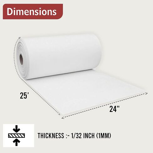 Ceramic Fiber Paper, 7620 mm x 610 mm x 1 mm (1/32"), Non Asbestos, High Temperature Insulation Gasket Paper for Stove, Furnace, Glass Fusing, Kiln in Saudi Arabia