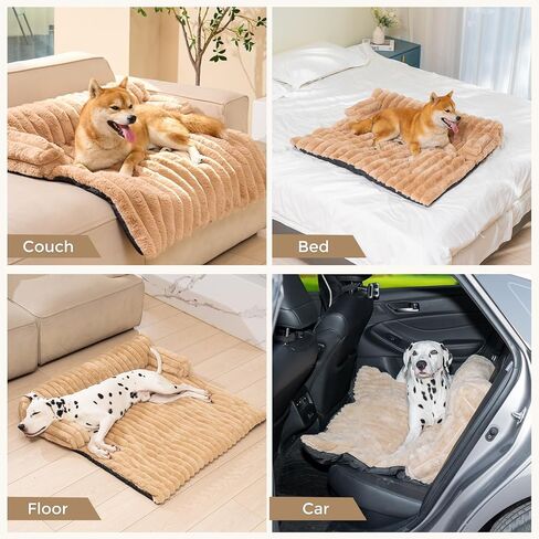 Avont Dog Bed for Couch, Fluffy Pet Mat for Sofa Furniture Protector for Small Medium Large Dogs Cats with Removable Washable Cover -Lightgrey(L) in Kuwait