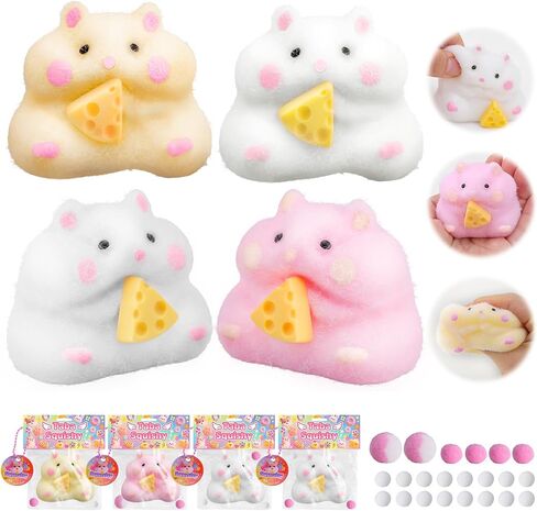 4pcs Taba Squishy Hamster Toys ، Big Fufu Hamster Squishy Toy ، Taba Toys Count in Kuwait