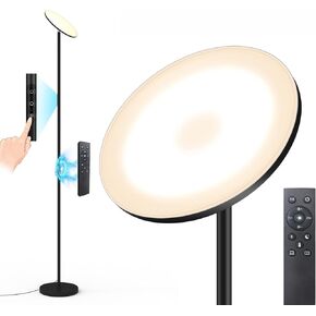 Floor Lamps for Living Room, 36W/3600LM Super Bright Standing Lamp with Remote & Touch Control, Stepless Dimming & 2700K-6500K Color Temperature, LED Floor Lamp for Bedroom Office, Black