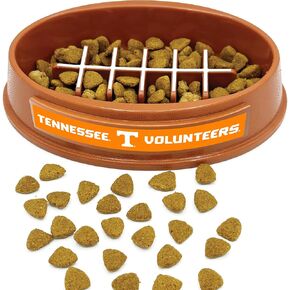 NCAA Super-Bowl - Tennessee Volunteers Slow Feeder Dog Bowl. Football Design Slow Feeding Cat Bowl for Healthy Digestion. Non-Slip Pet Bowl for Large & Small Dogs & Cats