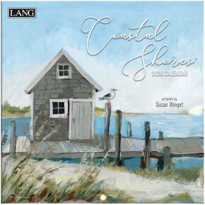 Lang Companies, Coastal Shores 2026 Mini Wall Calendar, 7'' X 7'', 12-Month Calendar with Stapled Binding