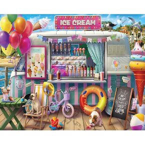 White Mountain Ice Cream Van Puzzle 1000 Piece Summer Jigsaw Puzzles for Adults
