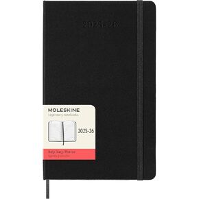 Moleskine Classic 18 Month 2025-2026 Daily Planner, Hard Cover, Large (5" x 8.25"), Black, 608 pages