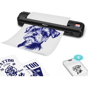 Bagana M500 Tattoo Stencil Printer Thermal Temporary Bluetooth Wireless Portable A4 Tattoo Transfer Stencils Machine Kit with 10pcs Tattoo Paper for Tattooing