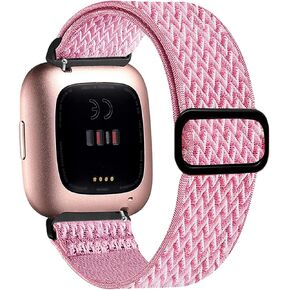 أربطة قابلة للتمدد متوافقة مع سوار Fitbit Versa 2 للنساء والرجال، سوار معصم بديل مرن قابل للتعديل لـ Fitbit Versa 2 / Fitbit Versa/Fitbit Versa Lite/Fitbit Versa SE