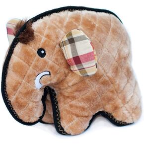 Zippy Paws - Z-Stitch Grunterz Durable Stuffed Squeaky Dog Toy - Manny the Mammoth