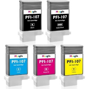 PFI-107 Ink Cartridge Replacement for Canon PFI-107 PFI-107MBK PFI-107BK PFI-107C PFI-107M PFI-107Y Ink Tank for Canon imagePROGRAF iPF670 iPF680 iPF685 iPF770 iPF780 iPF785 (5 Pack, 130ml)